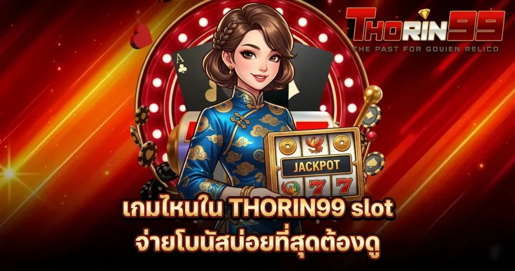 THORIN99 เกมไหนใน THORIN99 slot จ่ายโบนัสบ่อยที่สุดต้องดู สาวชุดกี่เพ้าถือเครื่องสล็อต